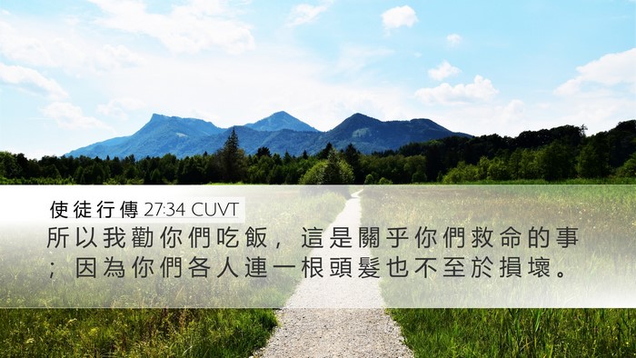 使 徒 行 傳 27:34 CUVT Bible Verse Image