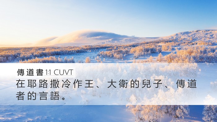 傳 道 書 1:1 CUVT Desktop Wallpaper - 在 耶 路 撒 冷 作 王 、 大 衛 的 兒 - Desktop Bible Verse Wallpaper