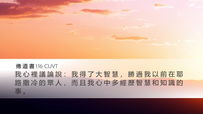 傳 道 書 1:16 CUVT Bible Verse Image