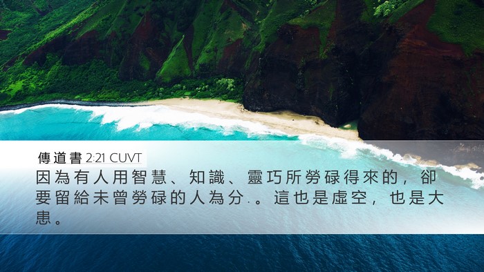 傳 道 書 2:21 CUVT Desktop Wallpaper - 因 為 有 人 用 智 慧 、 知 識 、 靈 - Desktop Bible Verse Wallpaper