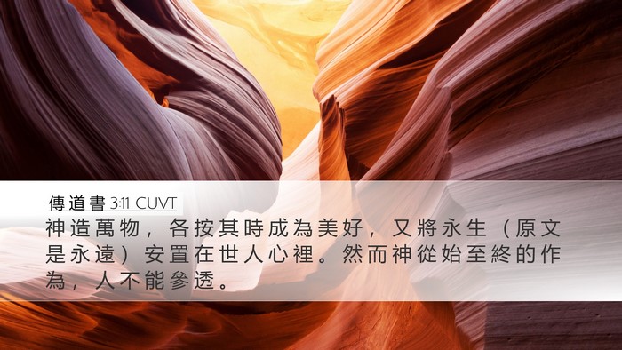 傳 道 書 3:11 CUVT Bible Verse Image