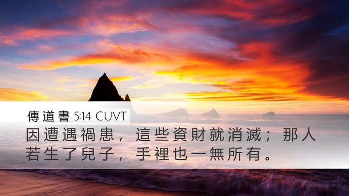 傳 道 書 5:14 CUVT Desktop Wallpaper - 因 遭 遇 禍 患 ， 這 些 資 財 就 消 - Desktop Bible Verse Wallpaper