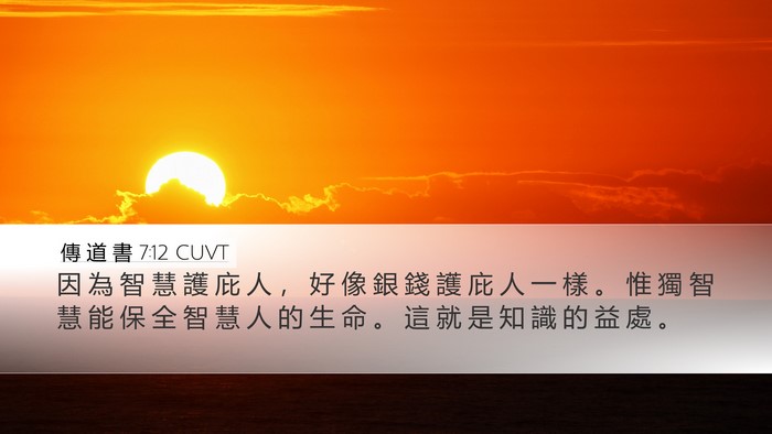傳 道 書 7:12 CUVT Bible Verse Image