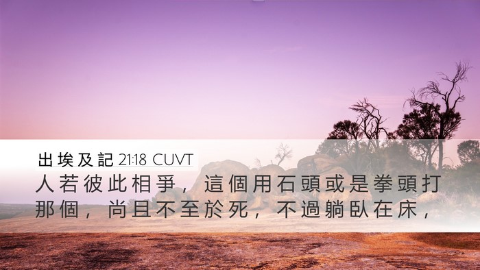 出 埃 及 記 21:18 CUVT Desktop Wallpaper - 人 若 彼 此 相 爭 ， 這 個 用 石 頭 - Desktop Bible Verse Wallpaper