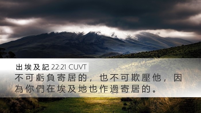 出 埃 及 記 22:21 CUVT Bible Verse Image