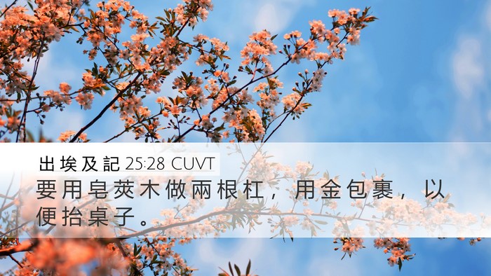出 埃 及 記 25:28 CUVT Bible Verse Image
