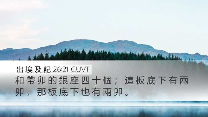 出 埃 及 記 26:21 CUVT Desktop Wallpaper - 和 帶 卯 的 銀 座 四 十 個 ； 這 板 - Desktop Bible Verse Wallpaper