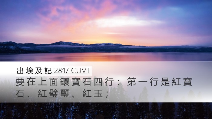 出 埃 及 記 28:17 CUVT Bible Verse Image