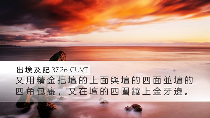 出 埃 及 記 37:26 CUVT Desktop Wallpaper - 又 用 精 金 把 壇 的 上 面 與 壇 的 - Desktop Bible Verse Wallpaper