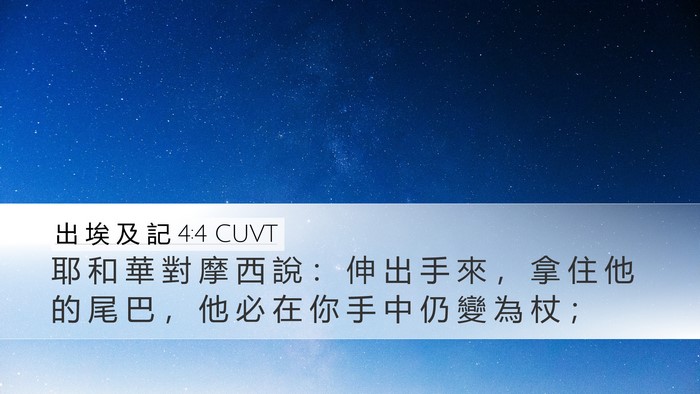 出 埃 及 記 4:4 CUVT Bible Verse Image
