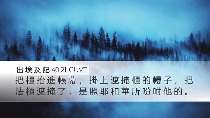 出 埃 及 記 40:21 CUVT Bible Verse Image