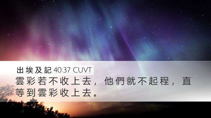 出 埃 及 記 40:37 CUVT Desktop Wallpaper - 雲 彩 若 不 收 上 去 ， 他 們 就 不 - Desktop Bible Verse Wallpaper