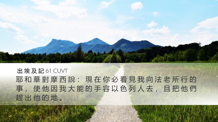 出 埃 及 記 6:1 CUVT Bible Verse Image