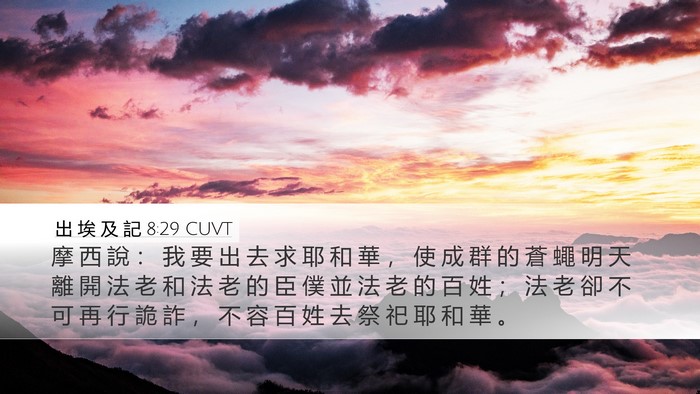出 埃 及 記 8:29 CUVT Bible Verse Image