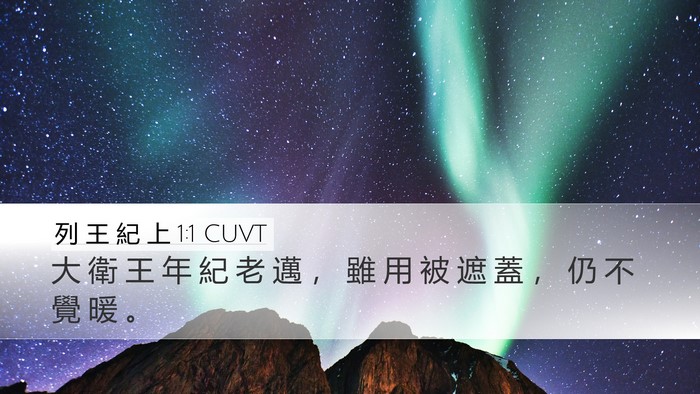 列 王 紀 上 1:1 CUVT Desktop Wallpaper - 大 衛 王 年 紀 老 邁 ， 雖 用 被 遮 - Desktop Bible Verse Wallpaper