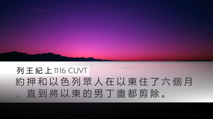 列 王 紀 上 11:16 CUVT Desktop Wallpaper - 約 押 和 以 色 列 眾 人 在 以 東 住 - Desktop Bible Verse Wallpaper