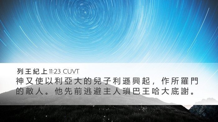 列 王 紀 上 11:23 CUVT Bible Verse Image