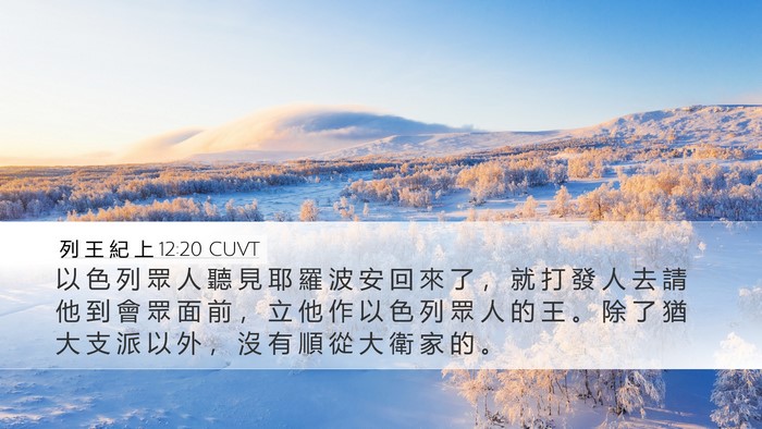 列 王 紀 上 12:20 CUVT Bible Verse Image