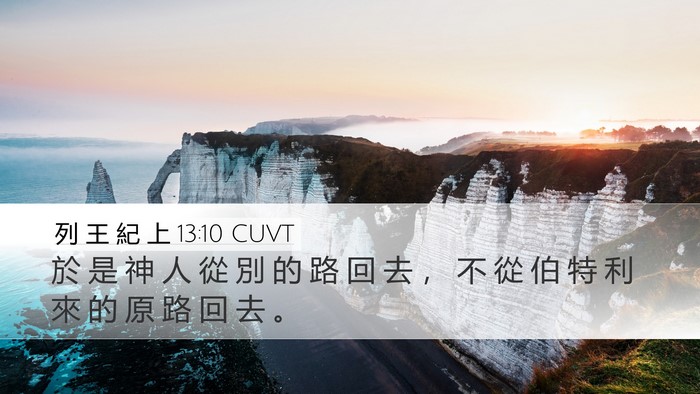 列 王 紀 上 13:10 CUVT Desktop Wallpaper - 於 是 神 人 從 別 的 路 回 去 ， 不 - Desktop Bible Verse Wallpaper