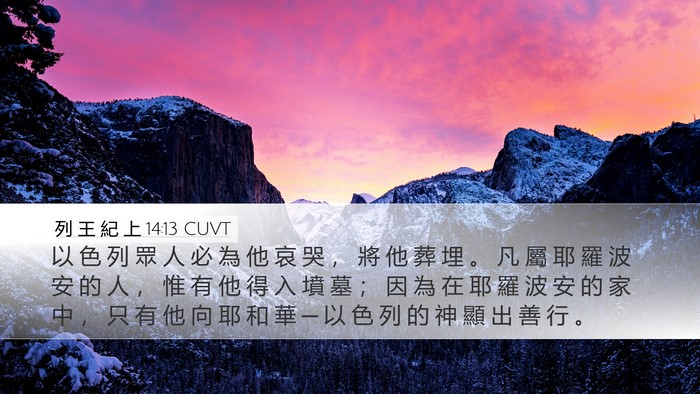 列 王 紀 上 14:13 CUVT Bible Verse Image