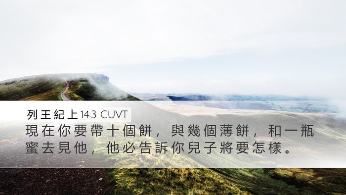列 王 紀 上 14:3 CUVT Bible Verse Image
