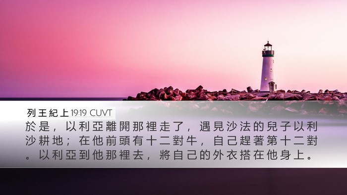 列 王 紀 上 19:19 CUVT Bible Verse Image