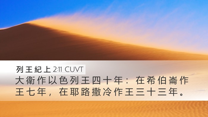 列 王 紀 上 2:11 CUVT Desktop Wallpaper - 大 衛 作 以 色 列 王 四 十 年 ： 在 - Desktop Bible Verse Wallpaper