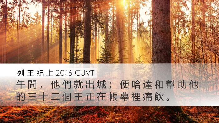 列 王 紀 上 20:16 CUVT Desktop Wallpaper - 午 間 ， 他 們 就 出 城 ； 便 哈 達 - Desktop Bible Verse Wallpaper