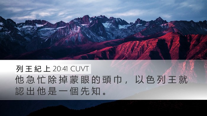 列 王 紀 上 20:41 CUVT Desktop Wallpaper - 他 急 忙 除 掉 蒙 眼 的 頭 巾 ， 以 - Desktop Bible Verse Wallpaper
