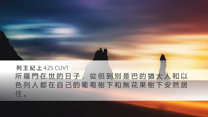 列 王 紀 上 4:25 CUVT Bible Verse Image
