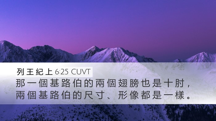 列 王 紀 上 6:25 CUVT Desktop Wallpaper - 那 一 個 基 路 伯 的 兩 個 翅 膀 也 - Desktop Bible Verse Wallpaper