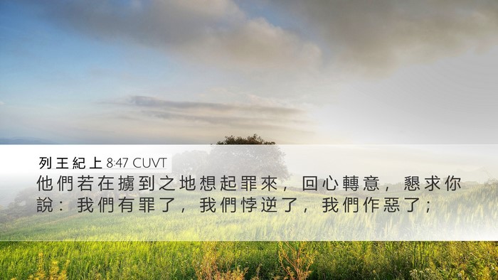 列 王 紀 上 8:47 CUVT Bible Verse Image