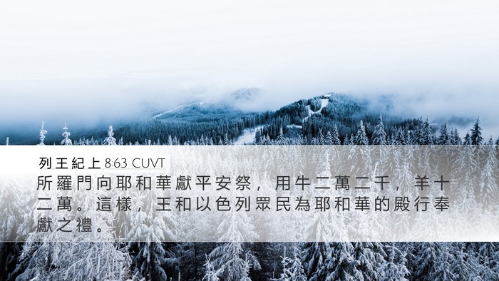 列 王 紀 上 8:63 CUVT Bible Verse Image