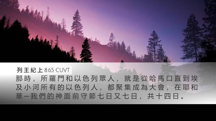 列 王 紀 上 8:65 CUVT Bible Verse Image