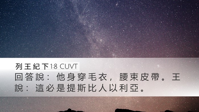 列 王 紀 下 1:8 CUVT Bible Verse Image