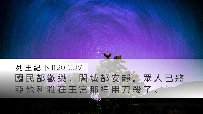 列 王 紀 下 11:20 CUVT Bible Verse Image