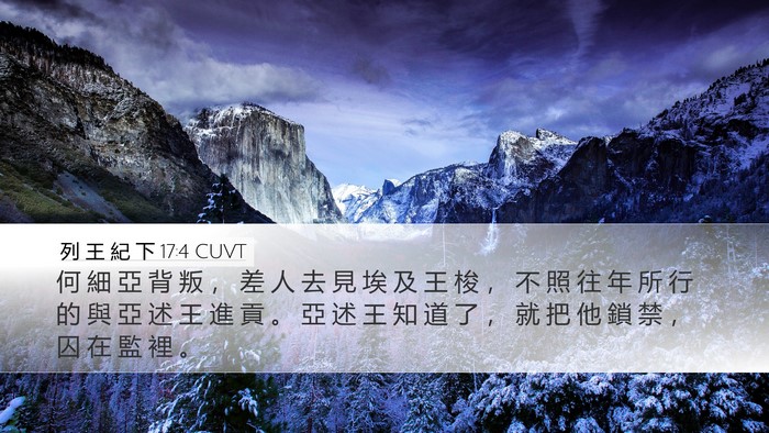 列 王 紀 下 17:4 CUVT Desktop Wallpaper - 何 細 亞 背 叛 ， 差 人 去 見 埃 及 - Desktop Bible Verse Wallpaper