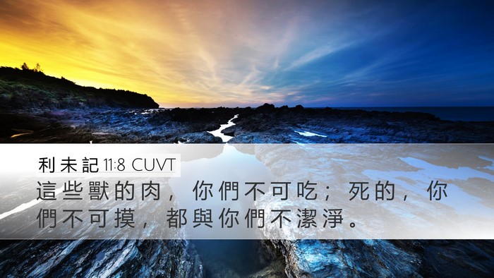 利 未 記 11:8 CUVT Desktop Wallpaper - 這 些 獸 的 肉 ， 你 們 不 可 吃 ； - Desktop Bible Verse Wallpaper