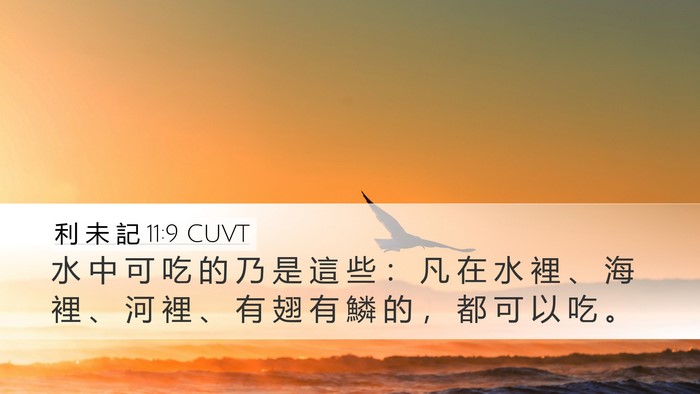 利 未 記 11:9 CUVT Desktop Wallpaper - 水 中 可 吃 的 乃 是 這 些 ： 凡 在 - Desktop Bible Verse Wallpaper