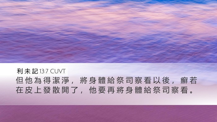 利 未 記 13:7 CUVT Desktop Wallpaper - 但 他 為 得 潔 淨 ， 將 身 體 給 祭 - Desktop Bible Verse Wallpaper