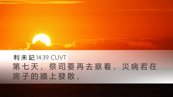 利 未 記 14:39 CUVT Desktop Wallpaper - 第 七 天 ， 祭 司 要 再 去 察 看 ， - Desktop Bible Verse Wallpaper