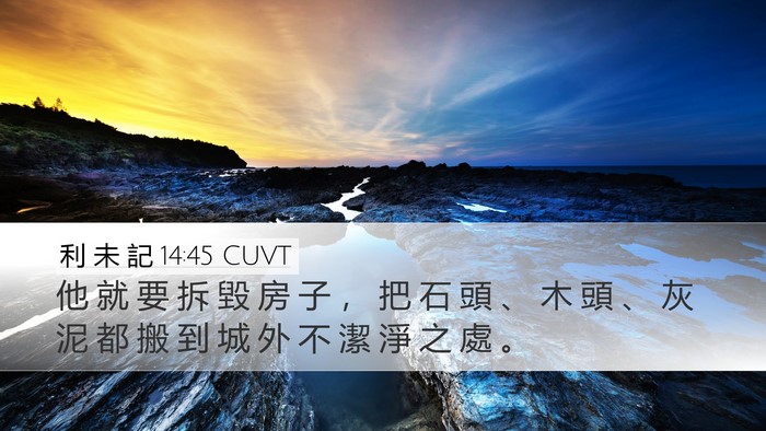 利 未 記 14:45 CUVT Desktop Wallpaper - 他 就 要 拆 毀 房 子 ， 把 石 頭 、 - Desktop Bible Verse Wallpaper