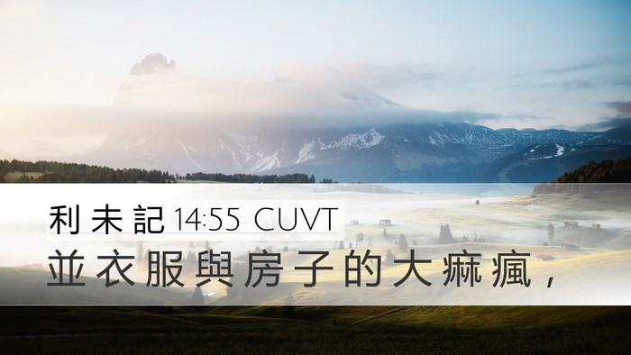 利 未 記 14:55 CUVT Desktop Wallpaper - 並 衣 服 與 房 子 的 大 痲 瘋 - Desktop Bible Verse Wallpaper