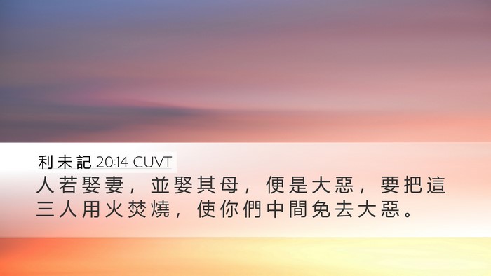 利 未 記 20:14 CUVT Bible Verse Image