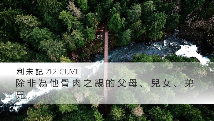 利 未 記 21:2 CUVT Desktop Wallpaper - 除 非 為 他 骨 肉 之 親 的 父 母 、 - Desktop Bible Verse Wallpaper