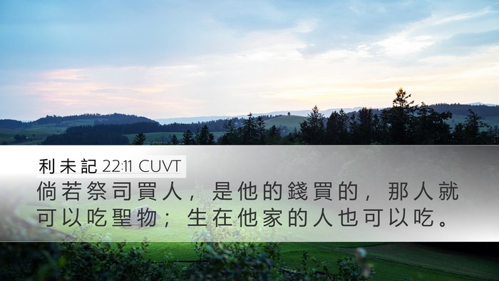 利 未 記 22:11 CUVT Desktop Wallpaper - 倘 若 祭 司 買 人 ， 是 他 的 錢 買 - Desktop Bible Verse Wallpaper