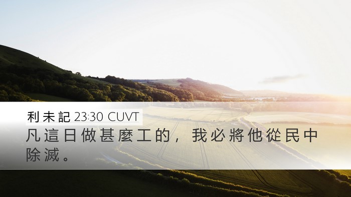 利 未 記 23:30 CUVT Desktop Wallpaper - 凡 這 日 做 甚 麼 工 的 ， 我 必 將 - Desktop Bible Verse Wallpaper