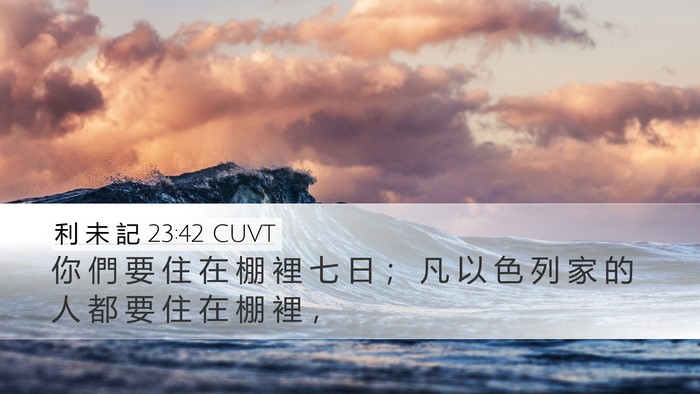 利 未 記 23:42 CUVT Desktop Wallpaper - 你 們 要 住 在 棚 裡 七 日 ； 凡 以 - Desktop Bible Verse Wallpaper
