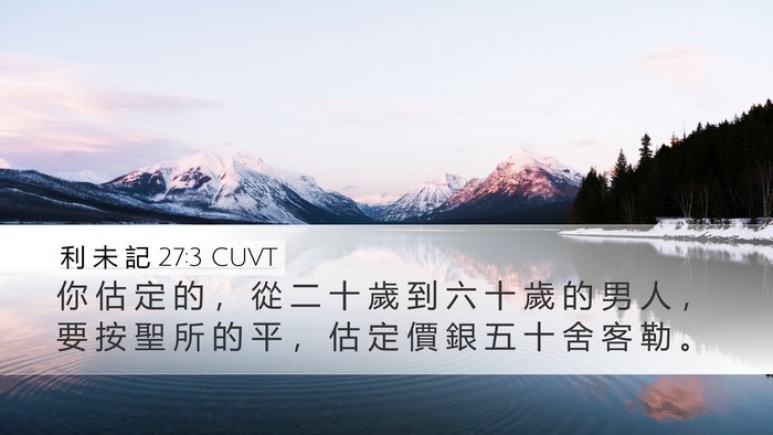 利 未 記 27:3 CUVT Desktop Wallpaper - 你 估 定 的 ， 從 二 十 歲 到 六 十 - Desktop Bible Verse Wallpaper
