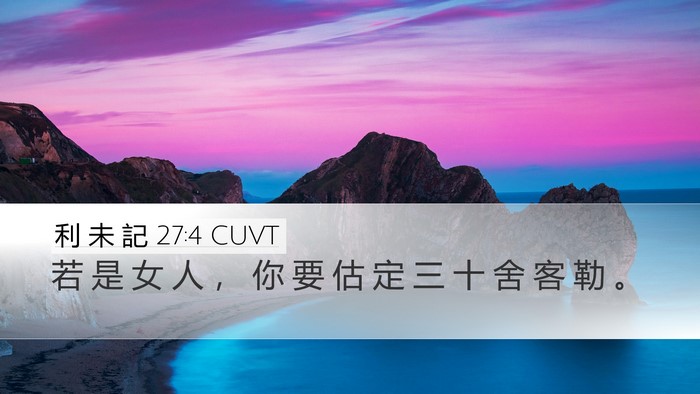 利 未 記 27:4 CUVT Desktop Wallpaper - 若 是 女 人 ， 你 要 估 定 三 十 舍 - Desktop Bible Verse Wallpaper